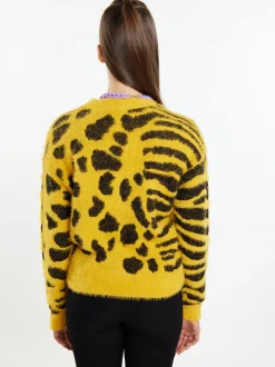 MyMo Damen Strickpullover in gelb - Ausschnitt: Rundhals