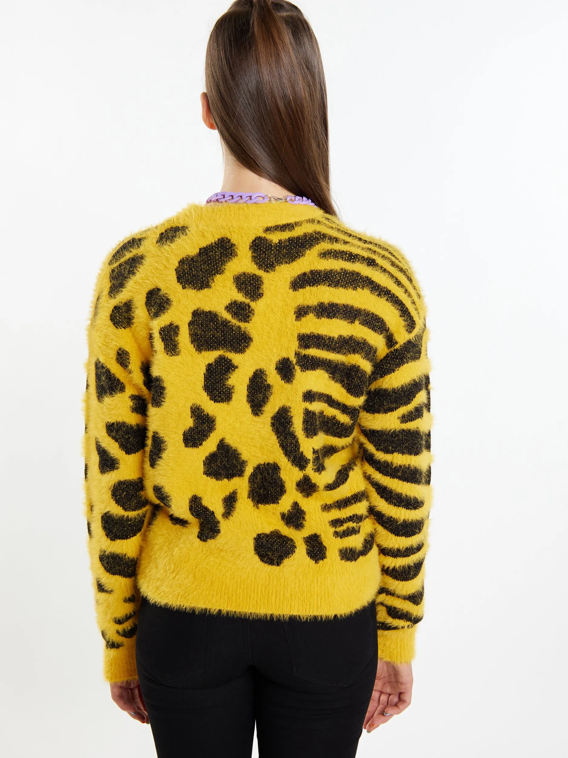 MyMo Damen Strickpullover in gelb - Ausschnitt: Rundhals