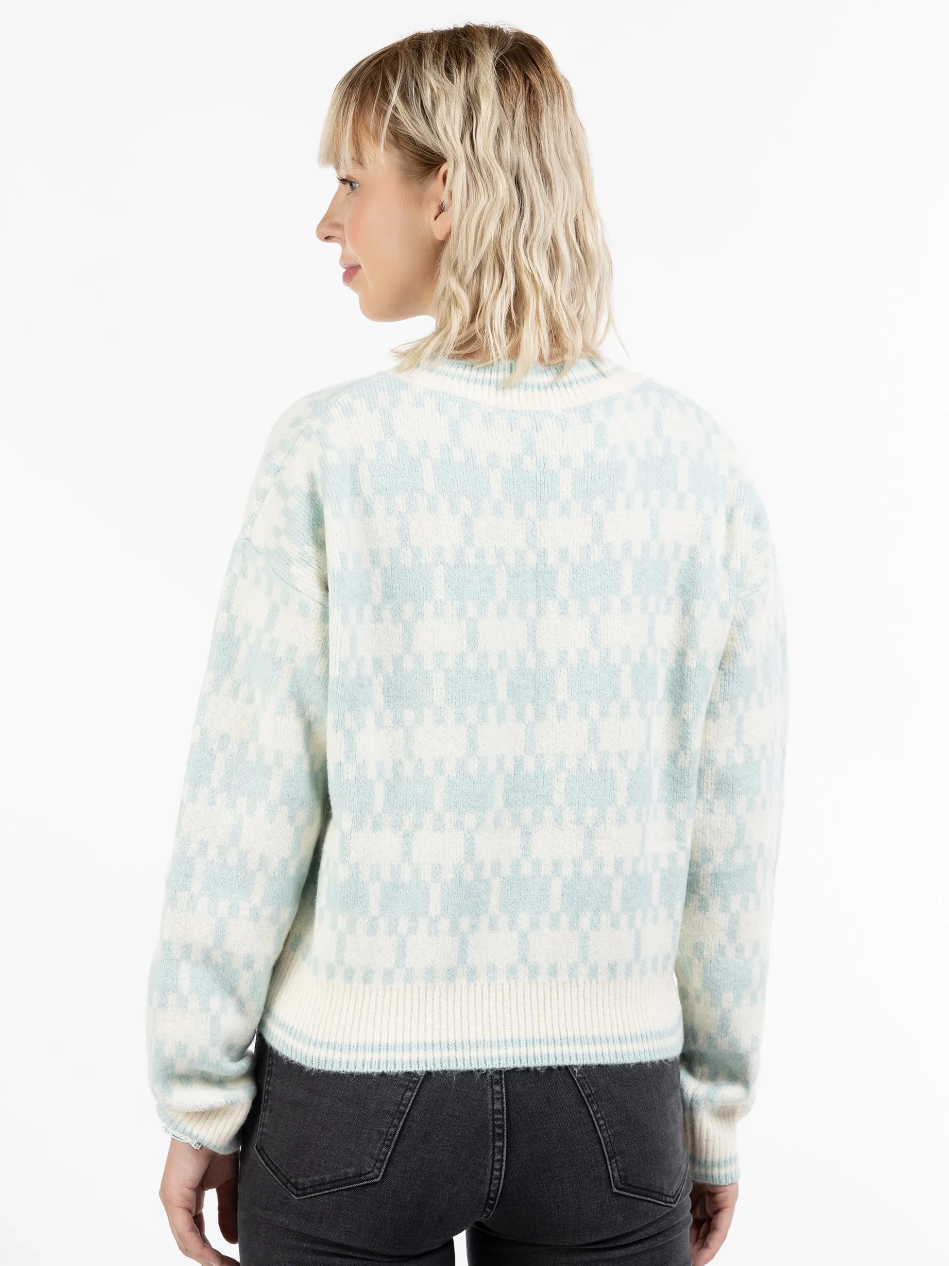 MyMo Damen Strickpullover in hellblau