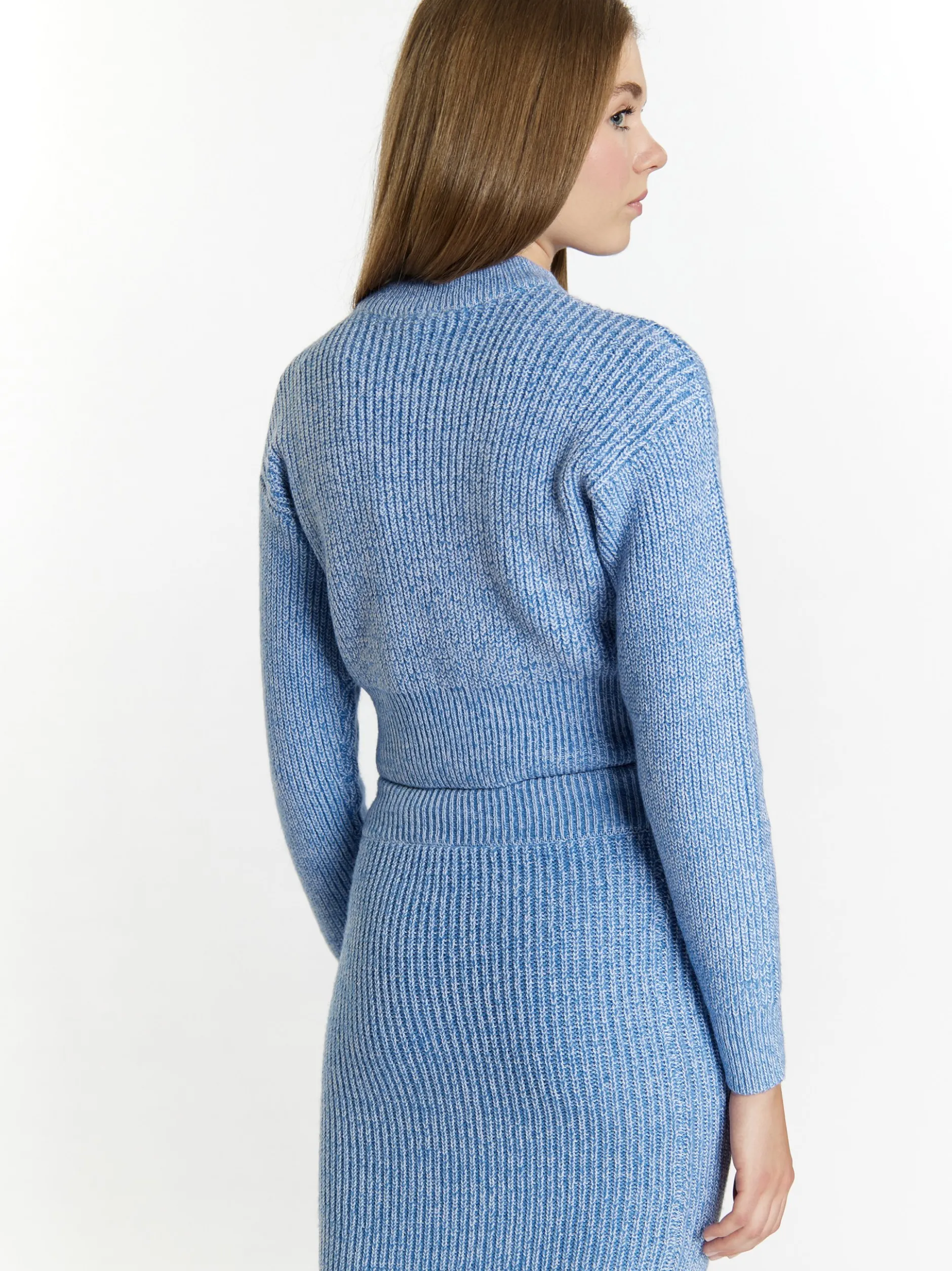 MyMo Damen Strickpullover in hellblau