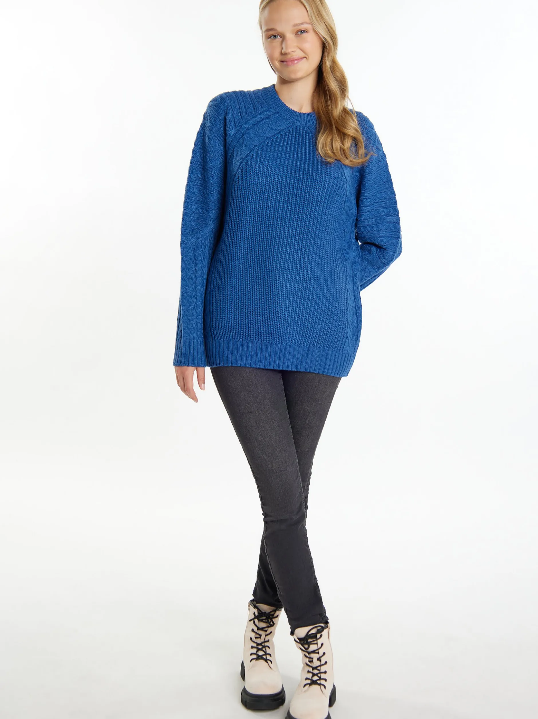MyMo Damen Strickpullover in marine