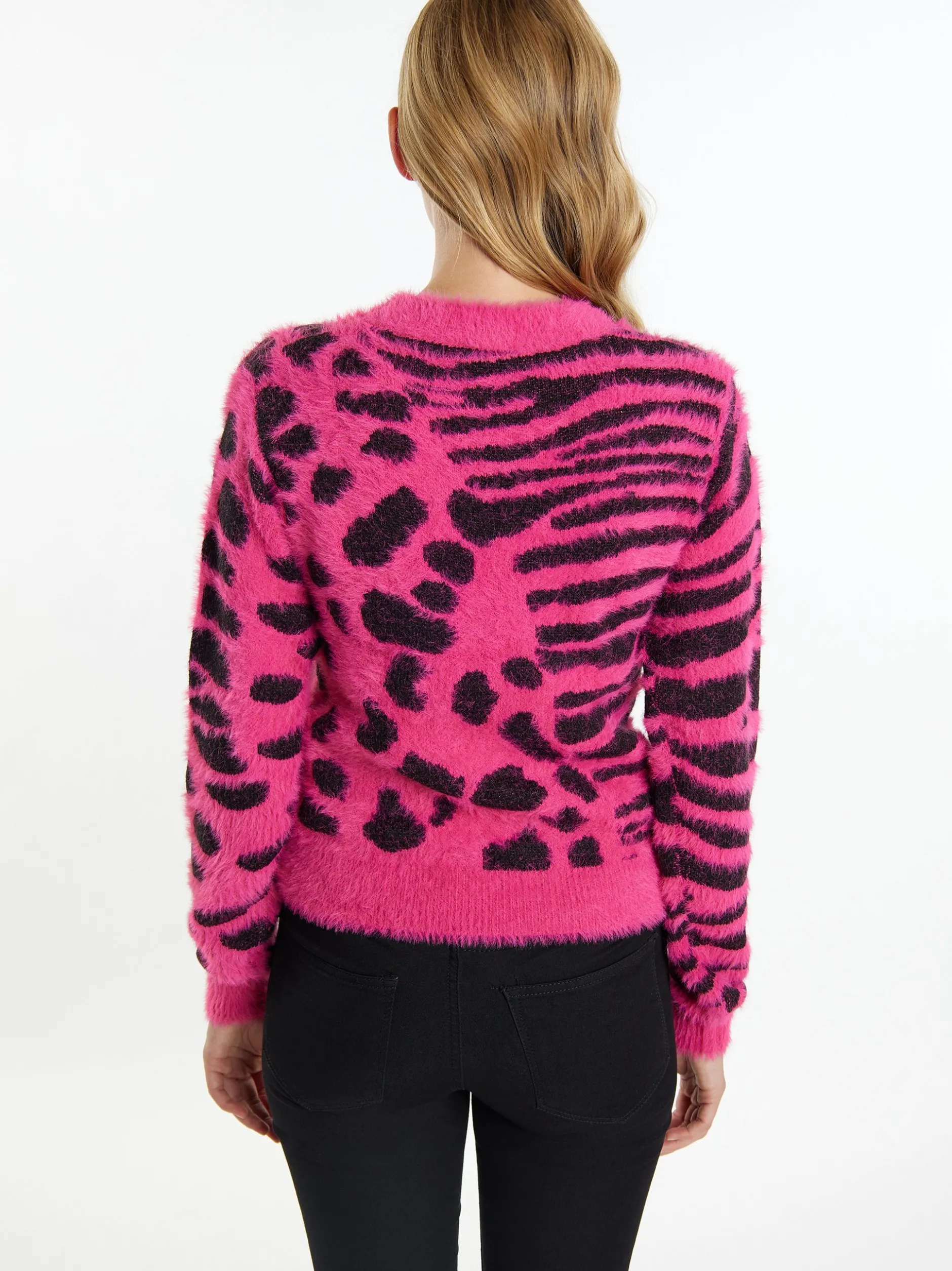 MyMo Damen Strickpullover in pink - Ausschnitt: Rundhals