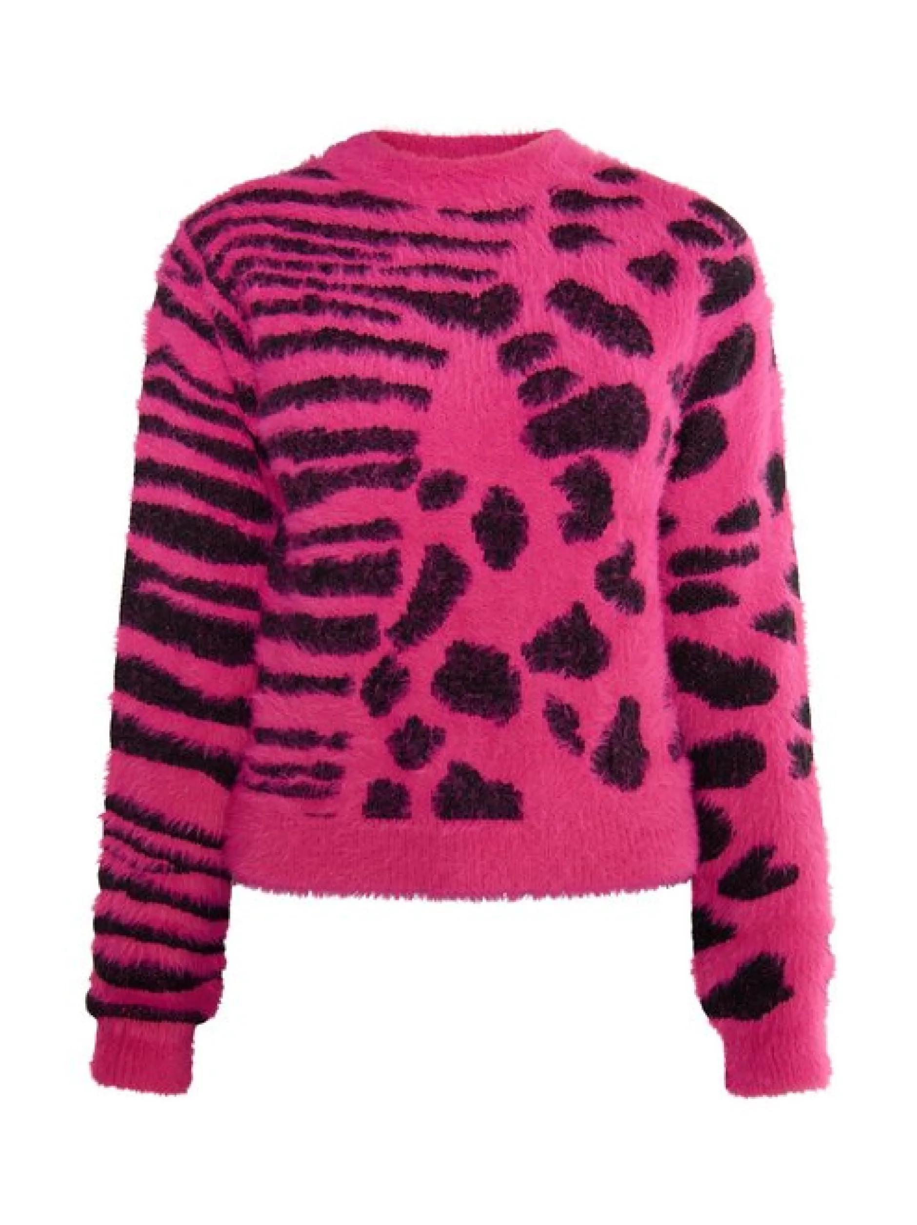 MyMo Damen Strickpullover in pink - Ausschnitt: Rundhals