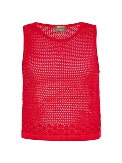 MyMo Damen Stricktop in rot - Ausschnitt: Rundhals