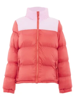 MyMo Damen Wattierte Steppjacke in rot