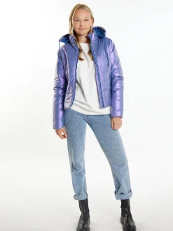 MyMo Damen Winterjacke in lila