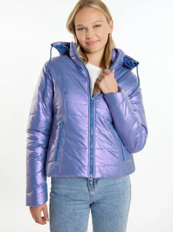 MyMo Damen Winterjacke in lila