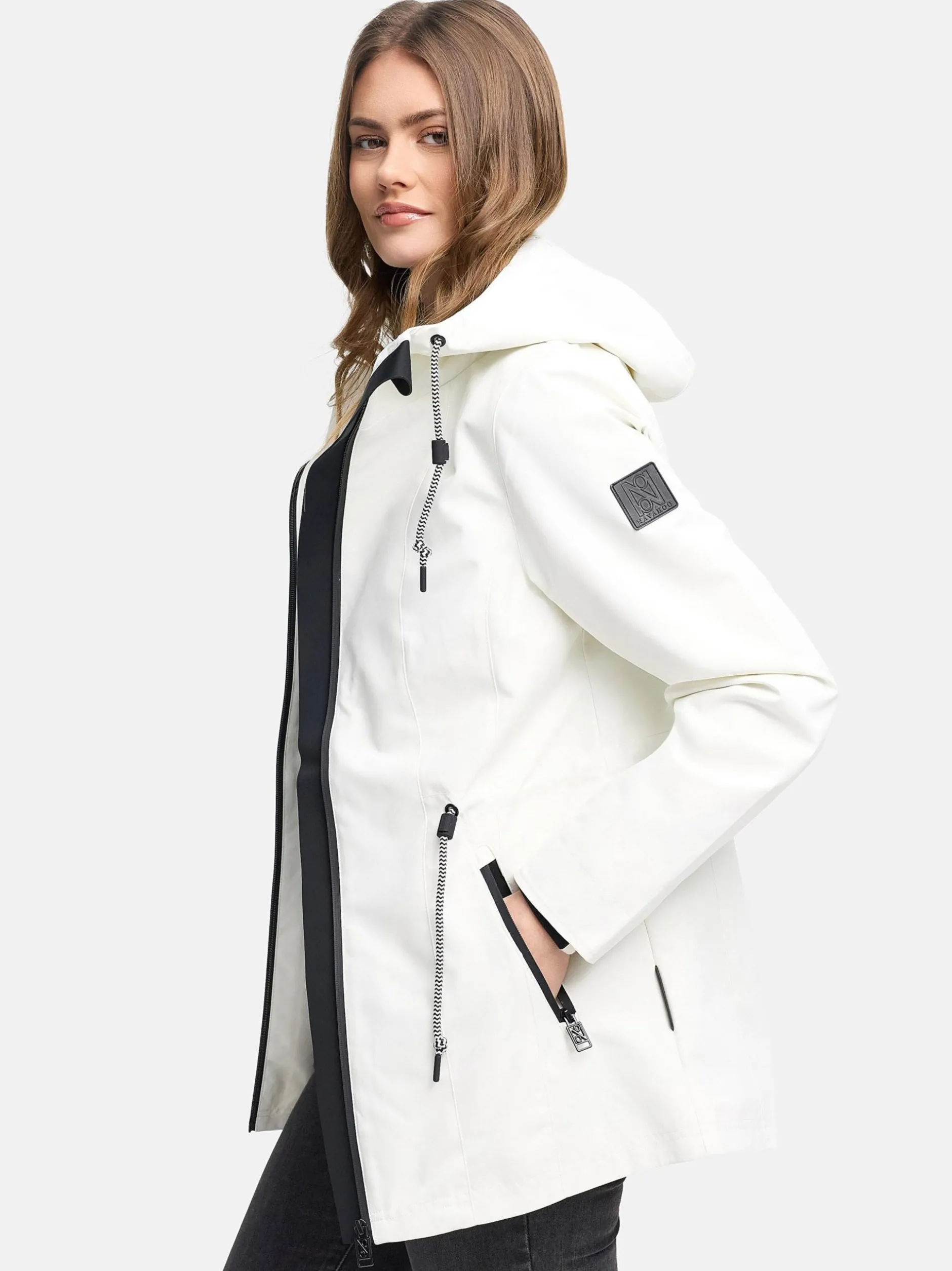 Navahoo Damen Outdoorjacke - Blumentanz 14 in weiß