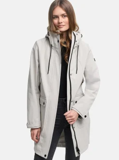 Navahoo Damen Softshellmantel - Morgennebel 14 in ecru