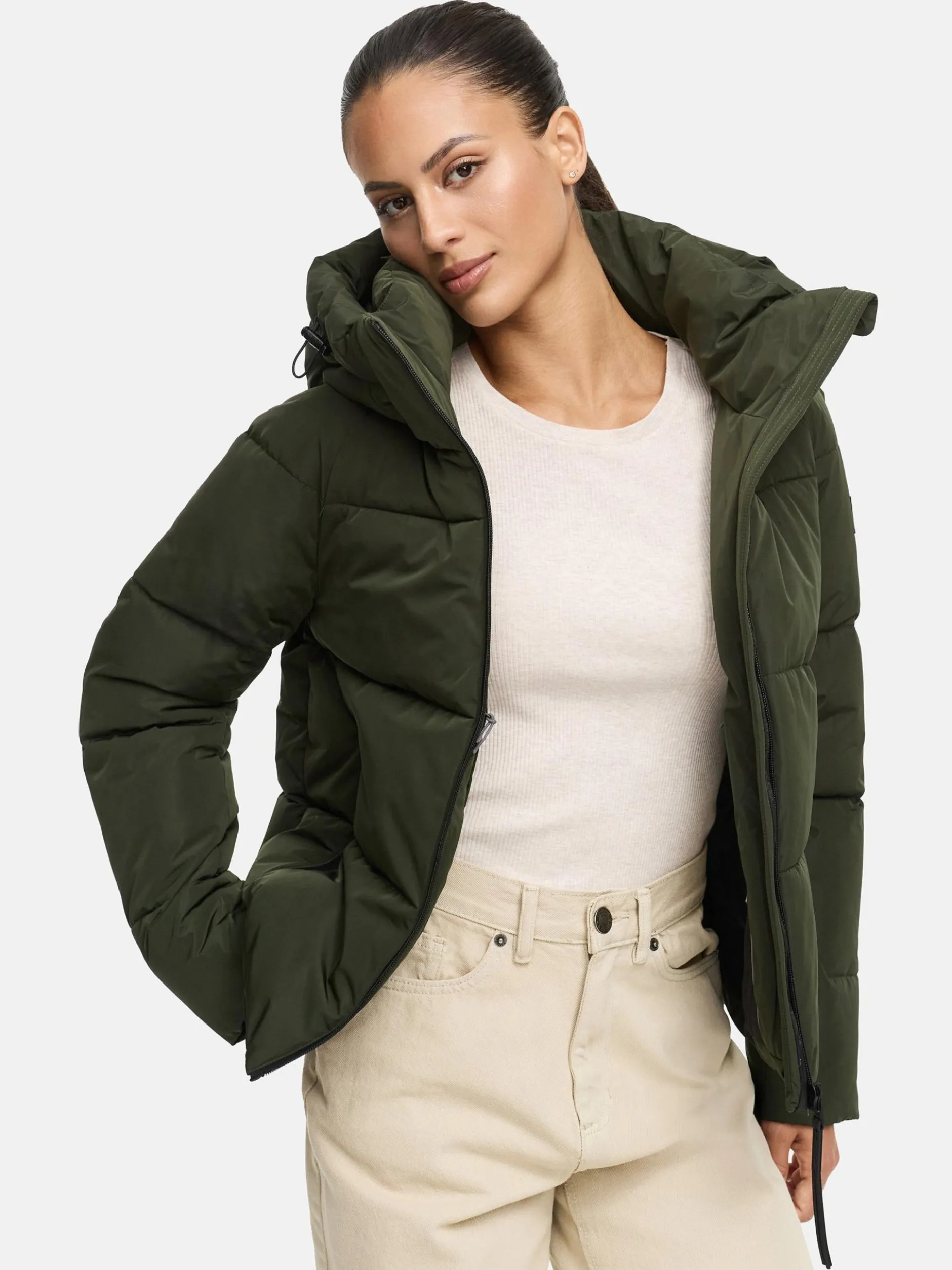 Navahoo Damen Steppjacke - Frostherz XIV in oliv