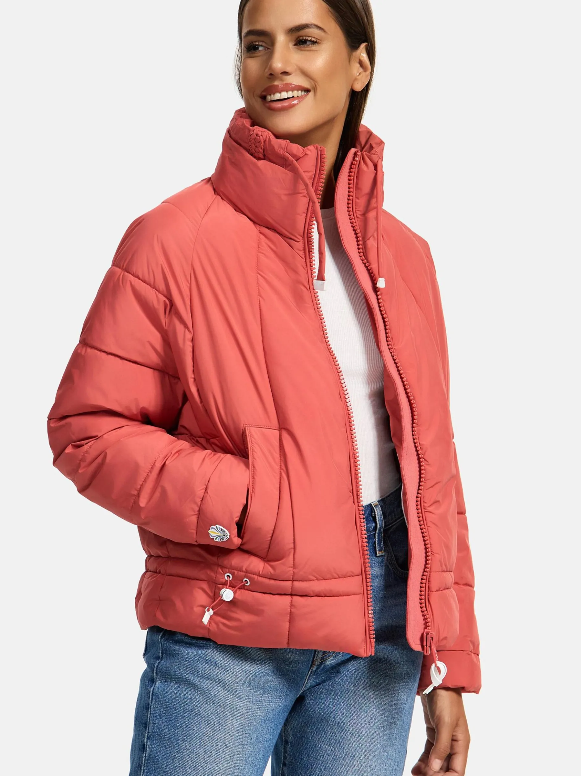 Navahoo Damen Steppjacke - Luftzauber 14 in koralle