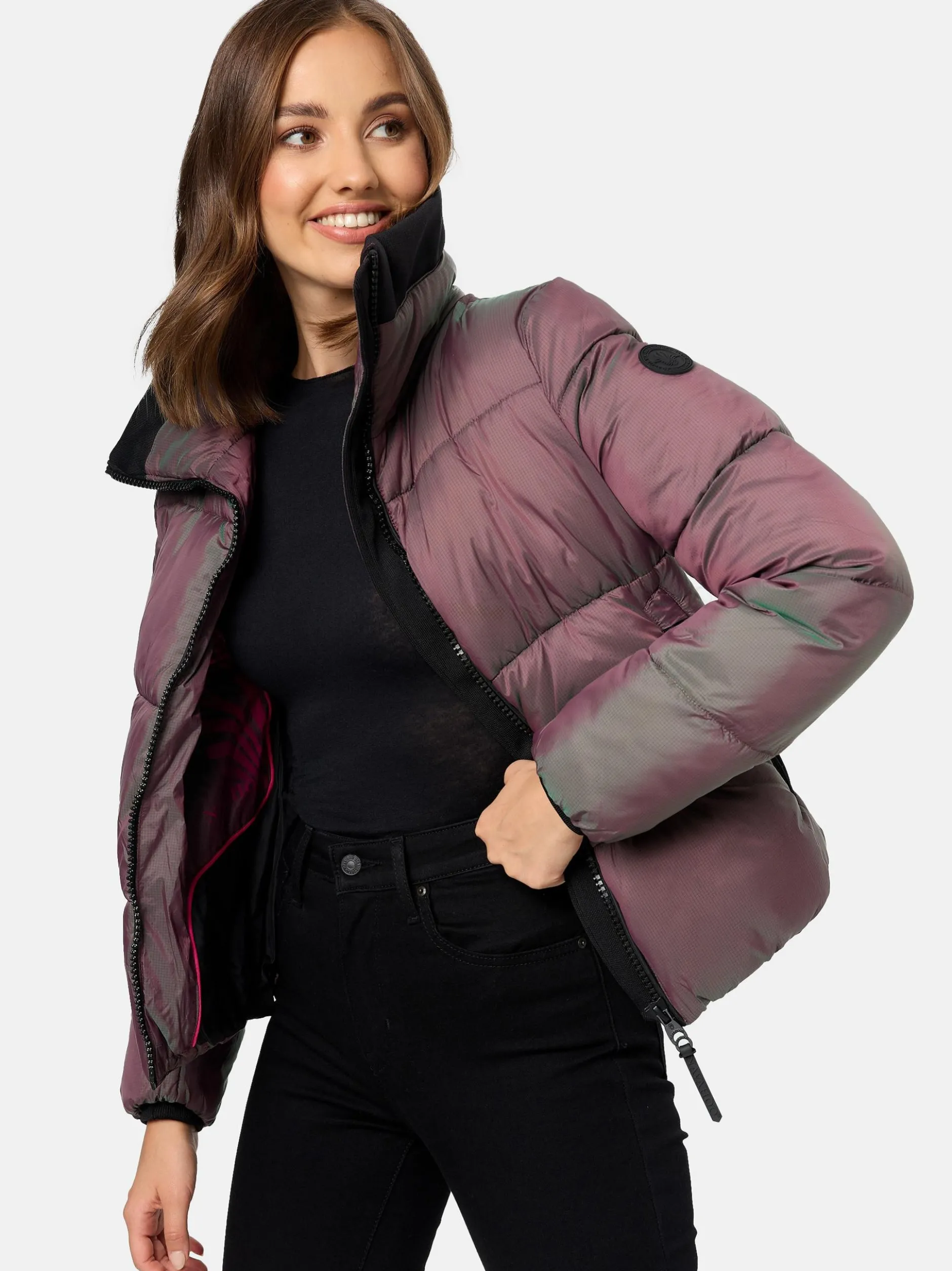 Navahoo Damen Steppjacke - Sternschnüppchen in aubergine