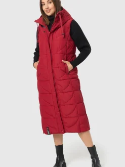 Navahoo Damen Steppweste - Brezelchen in rot
