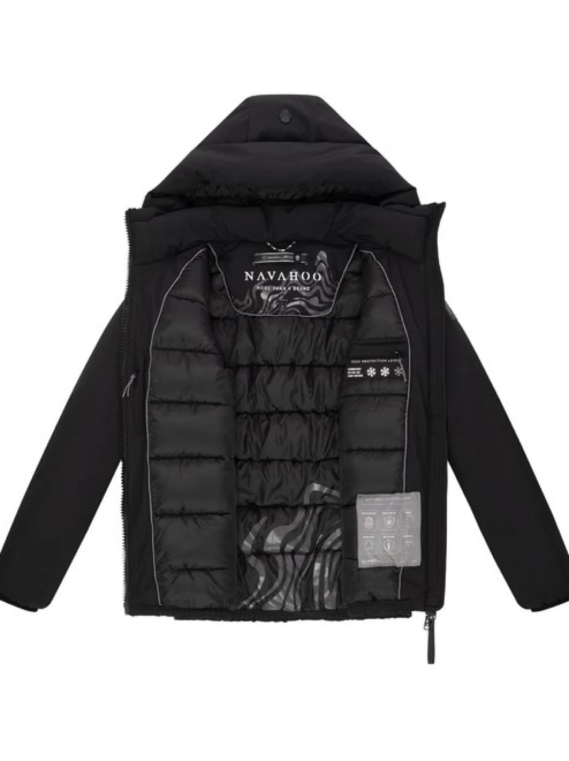 Navahoo Damen Winterjacke - Blütenlicht 14 in schwarz