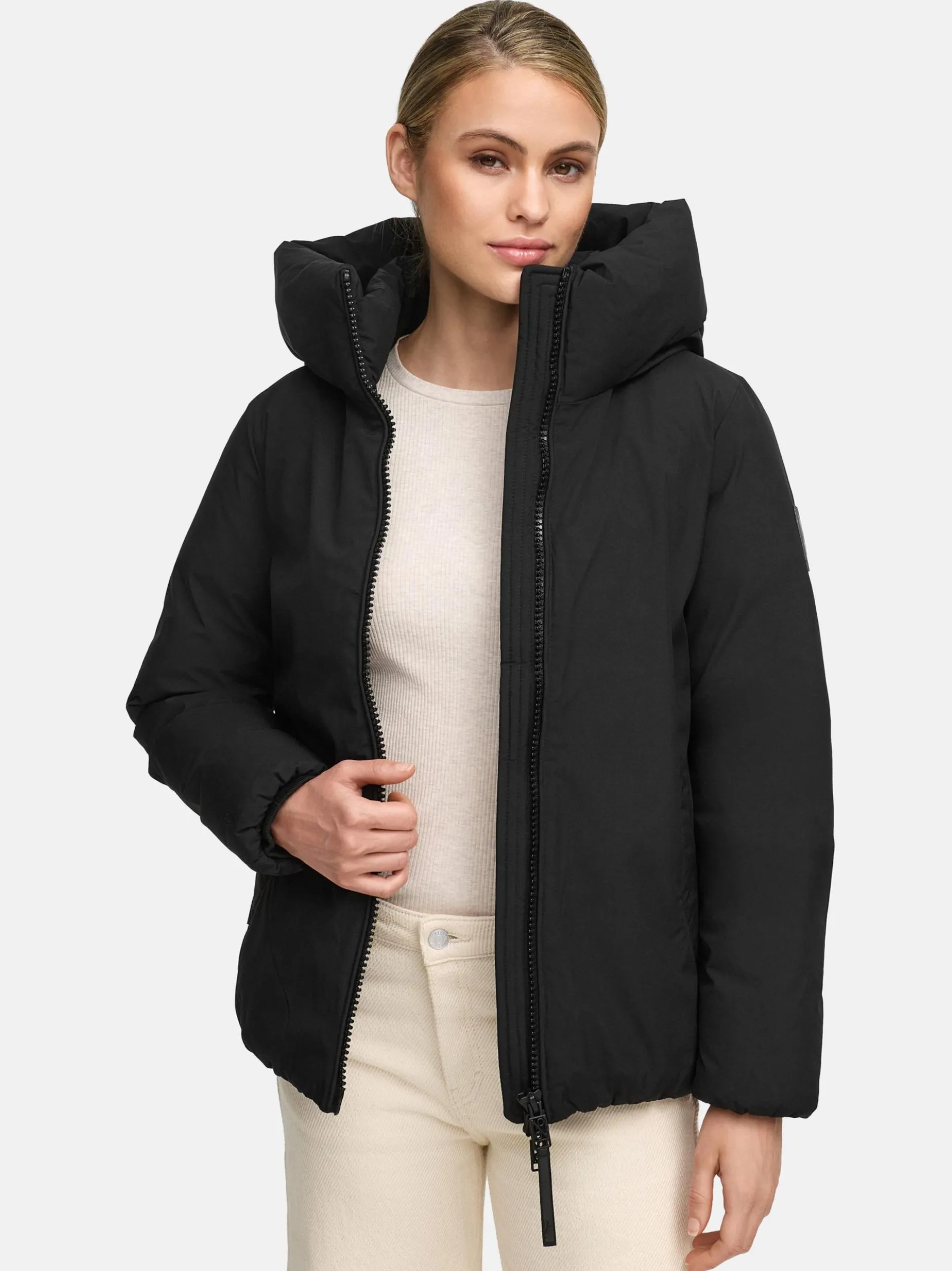 Navahoo Damen Winterjacke - Blütenlicht 14 in schwarz
