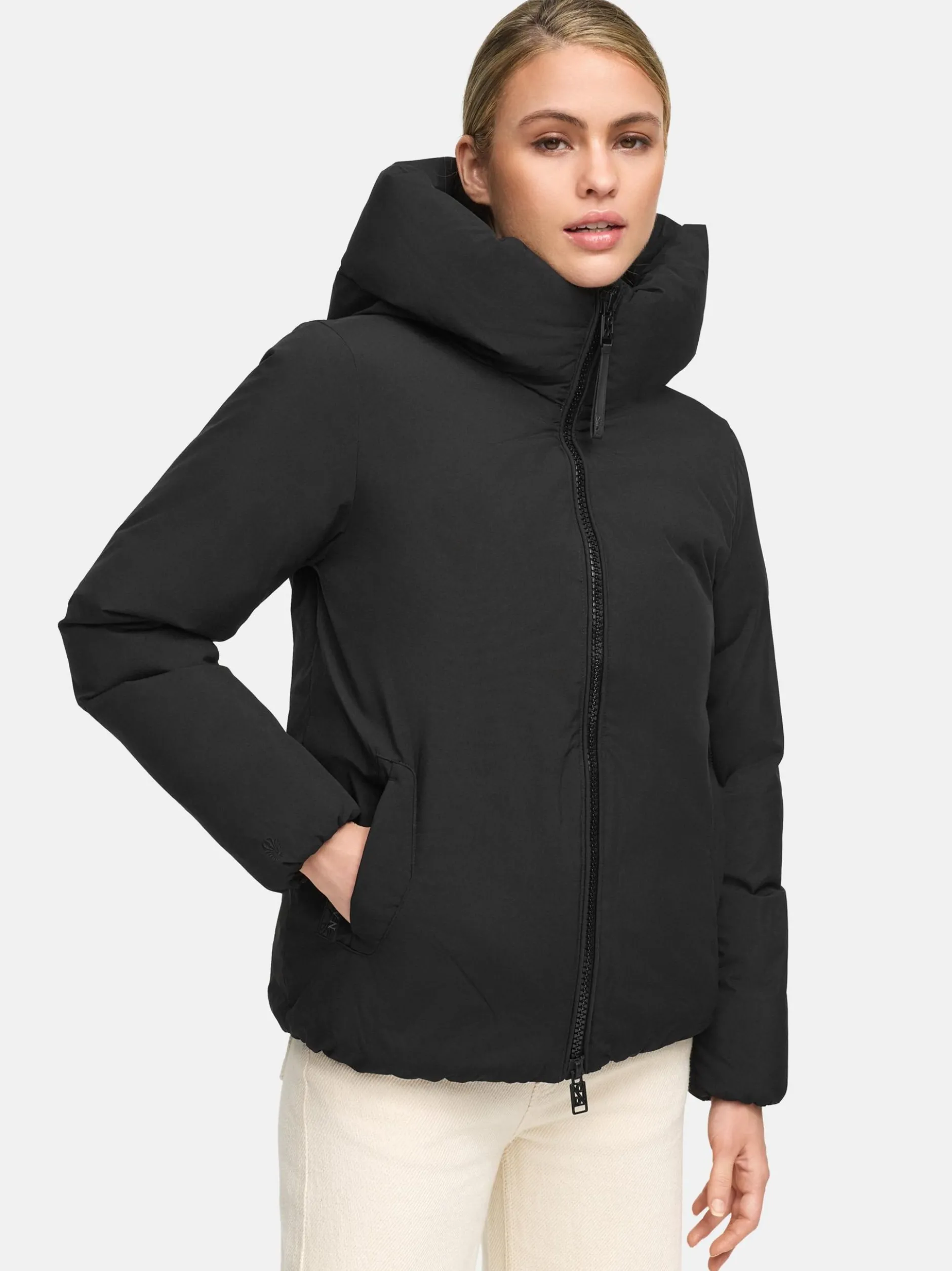 Navahoo Damen Winterjacke - Blütenlicht 14 in schwarz