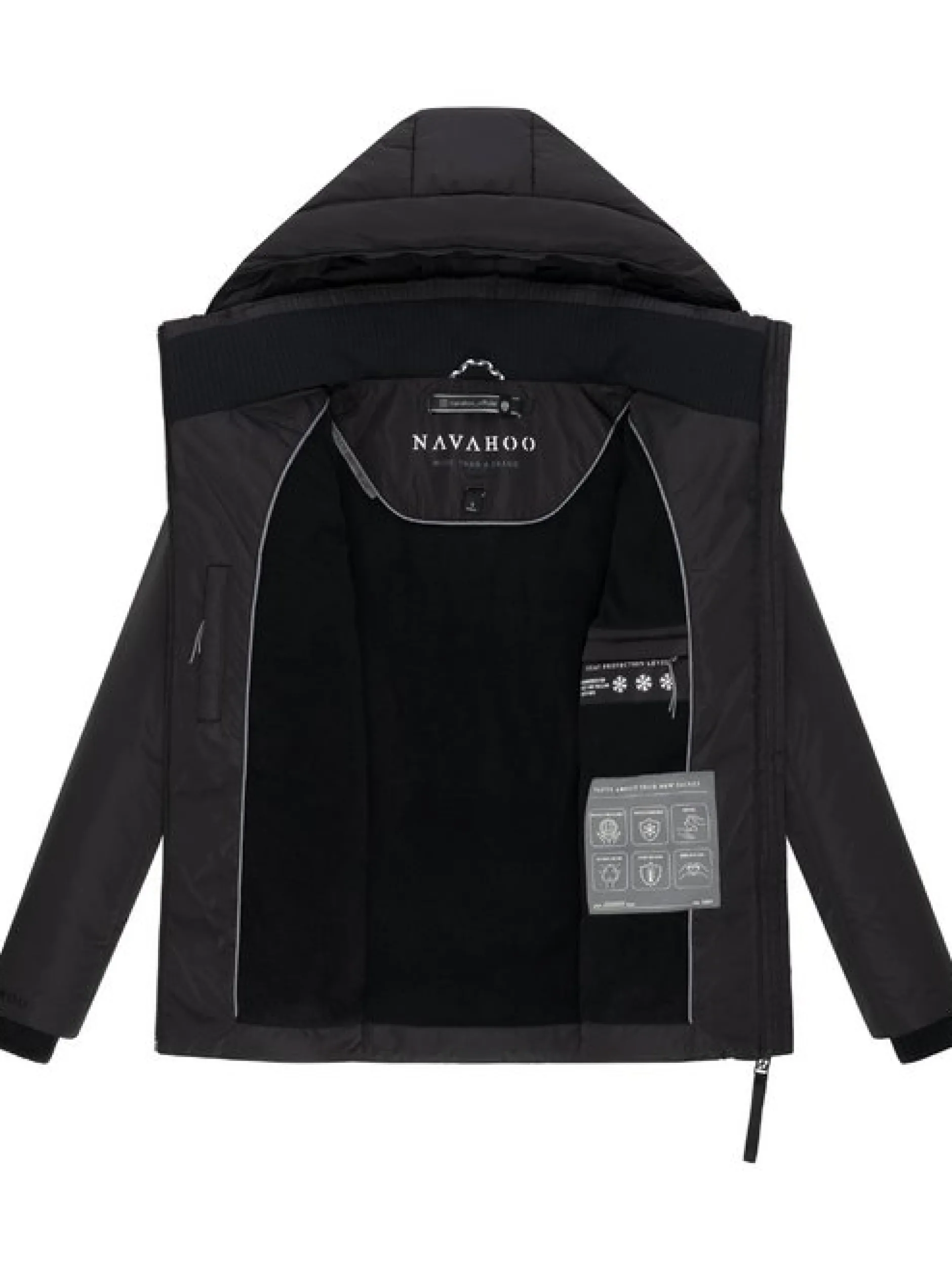 Navahoo Damen Winterjacke - Flüsterfee 14 in schwarz