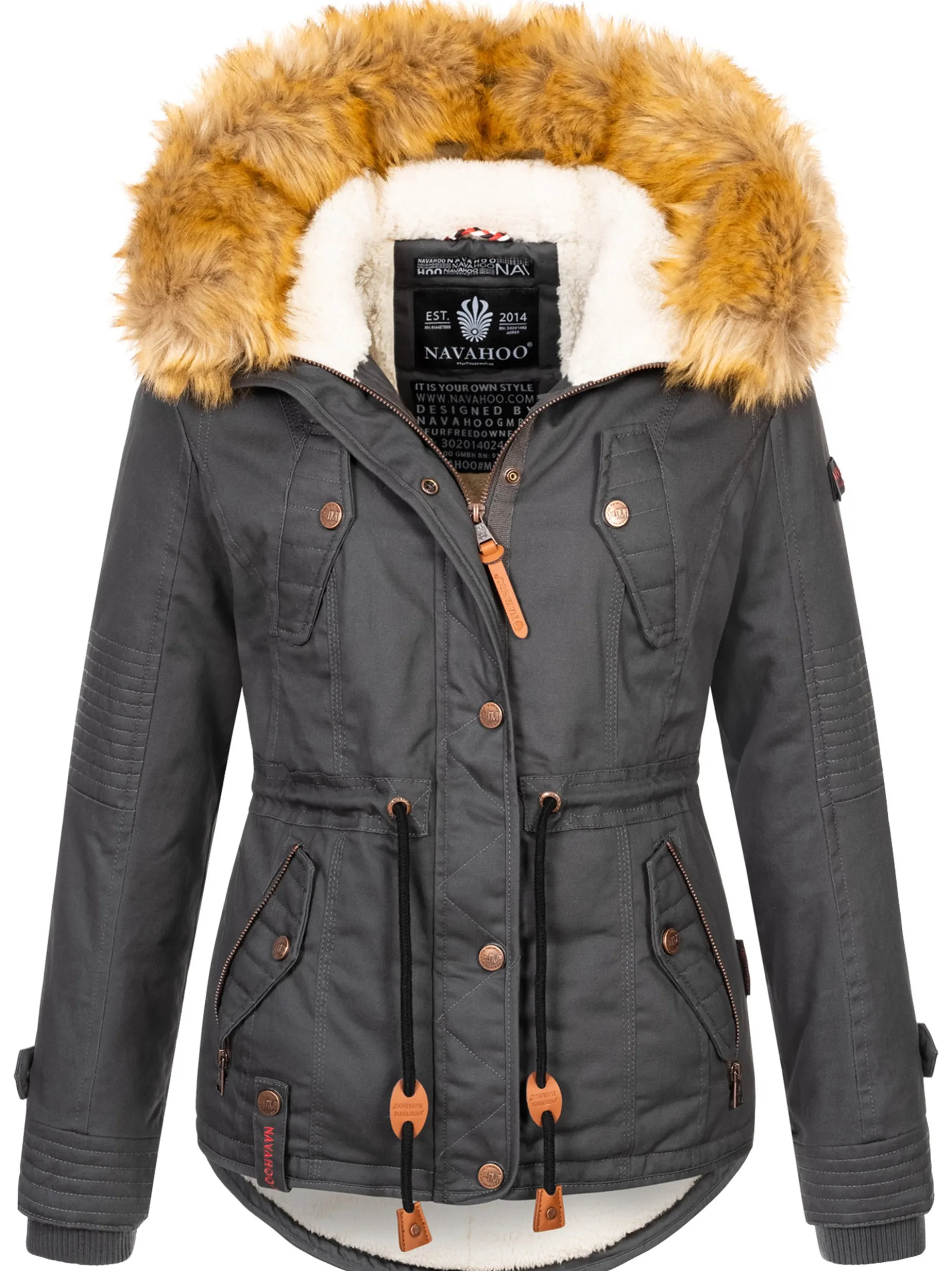 Navahoo Damen Winterjacke - Pearl in anthrazit