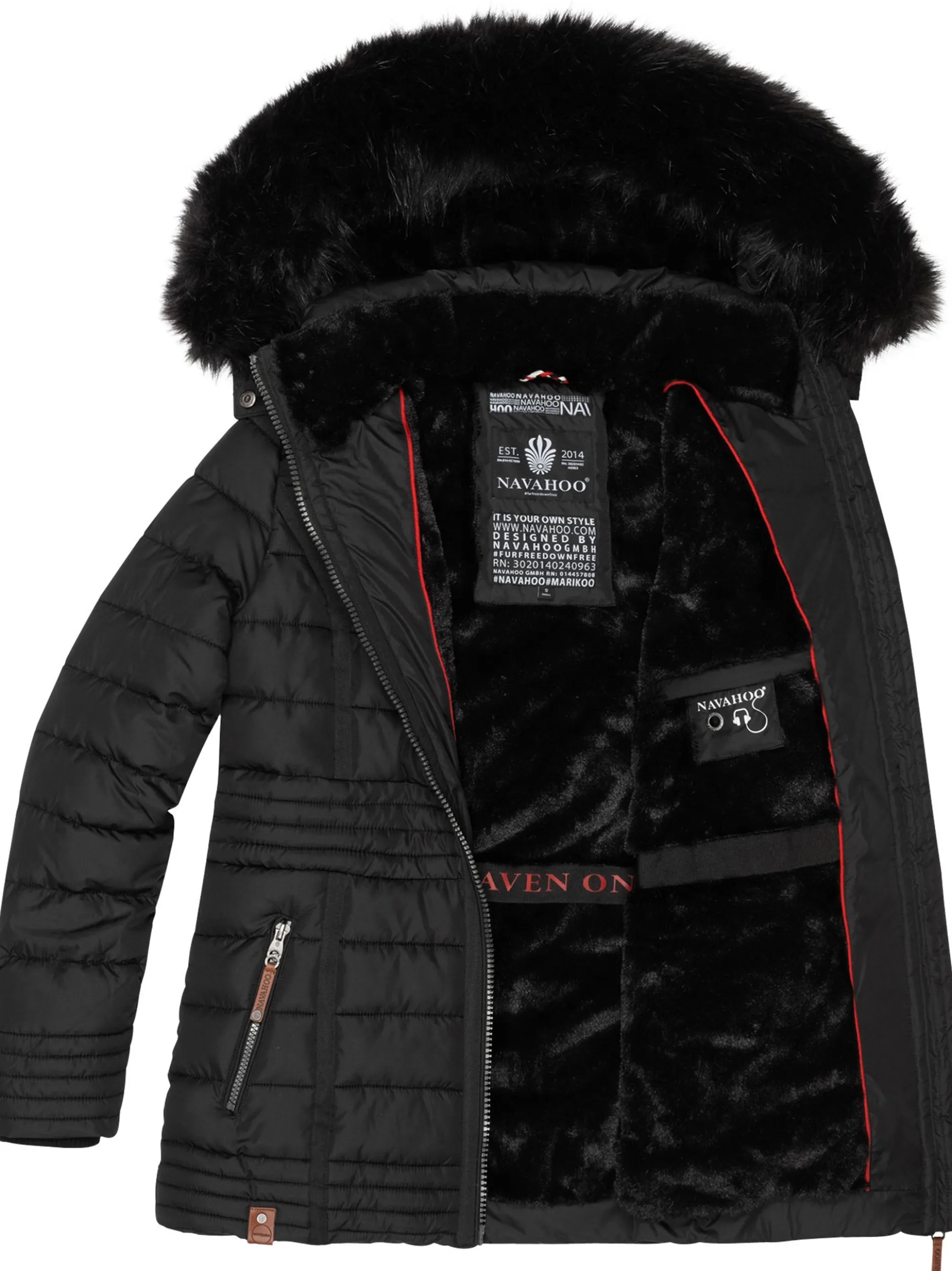 Navahoo Damen Winterjacke - Umay Pri in schwarz
