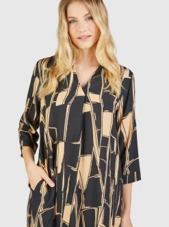 Navigazione Damen Kleid in schwarz - Länge: knielang