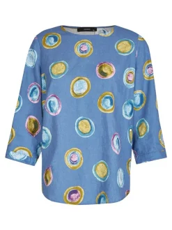 Navigazione Damen Leinentunika in blau - Ärmel: 3/4 Arm