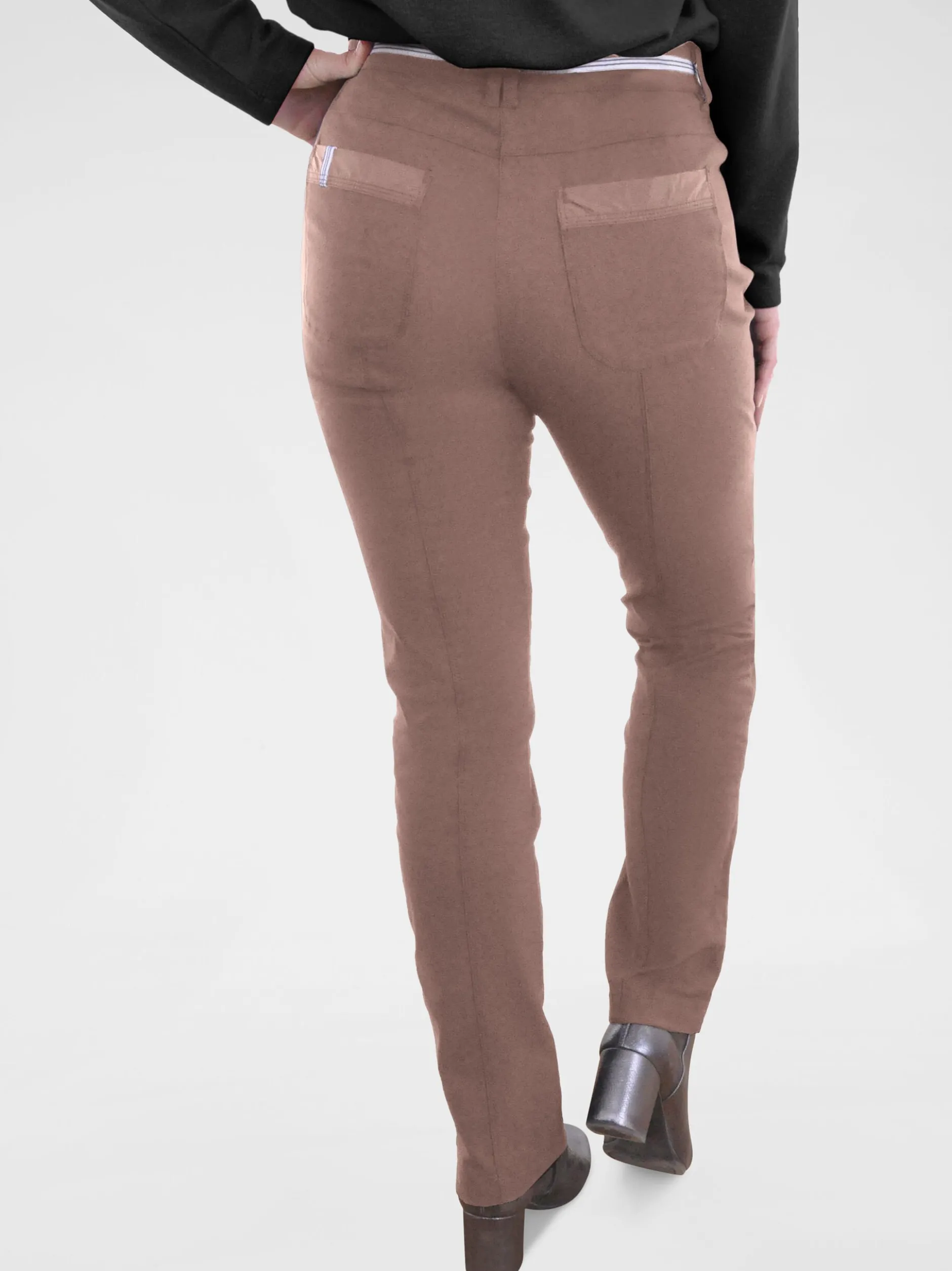 Navigazione Damen Stretchhose in braun - Länge: lang