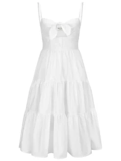 Nicowa Damen Midikleid - NARIWA in weiß - Länge: mittel