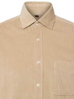 Nils Sundström Herren Cordhemd in beige - Ärmel: langarm