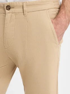 Nils Sundström Herren Hose mit Leinenanteil in beige