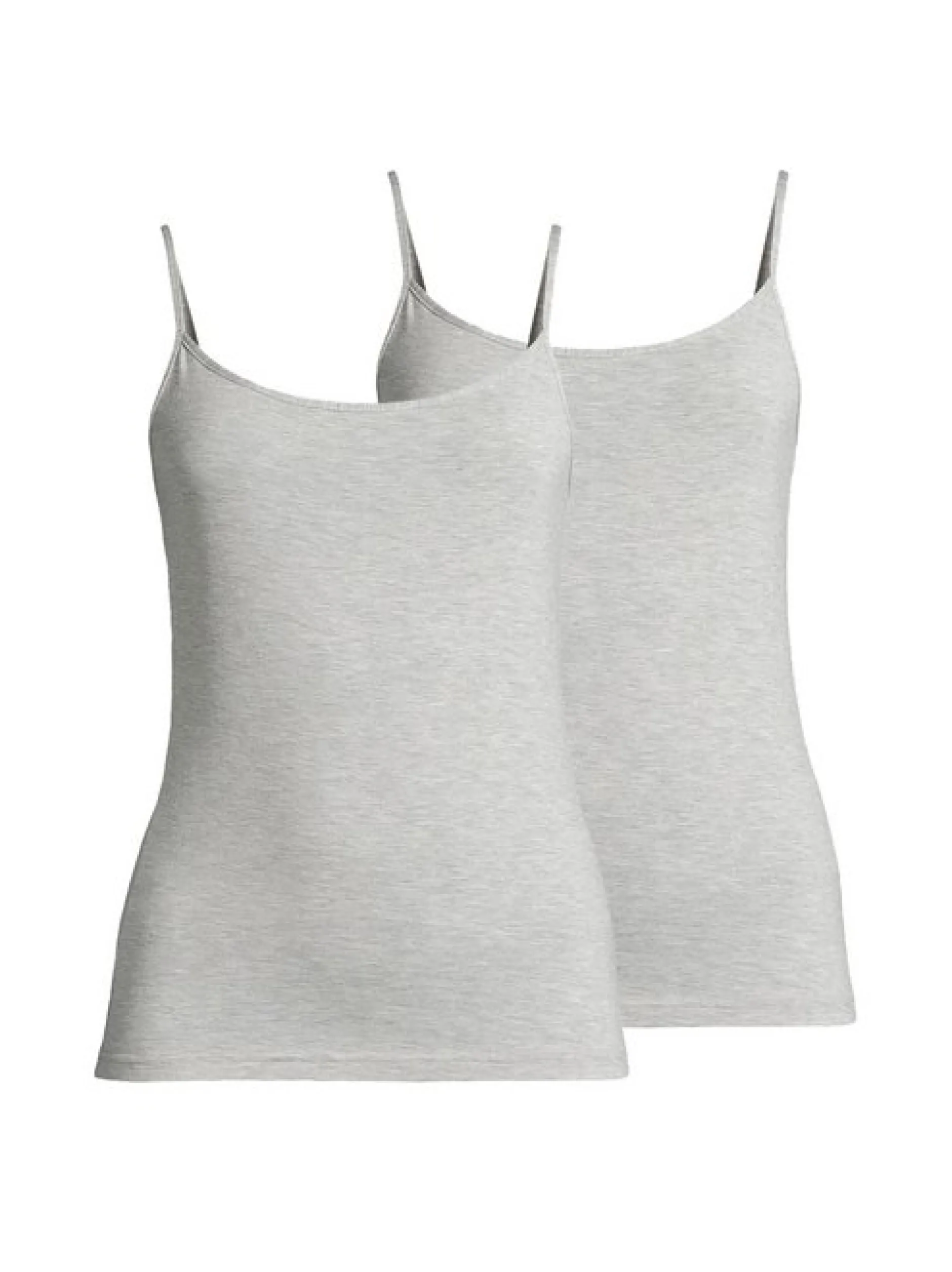 Nina von C. Damen Spaghetti Top - 2er Pack Light & Easy in grau