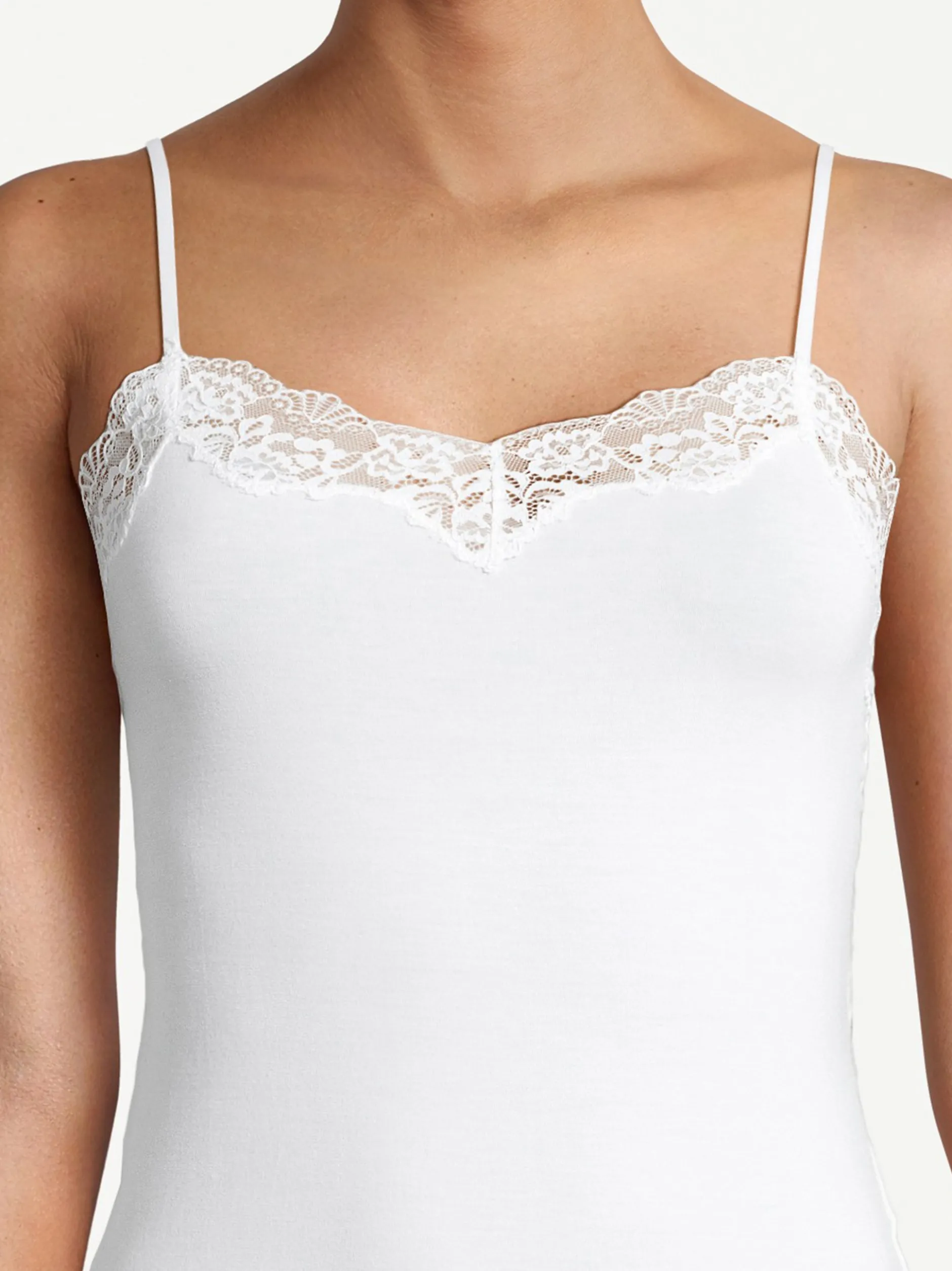 Nina von C. Damen Spaghetti Top - 3er Pack Romance in weiß