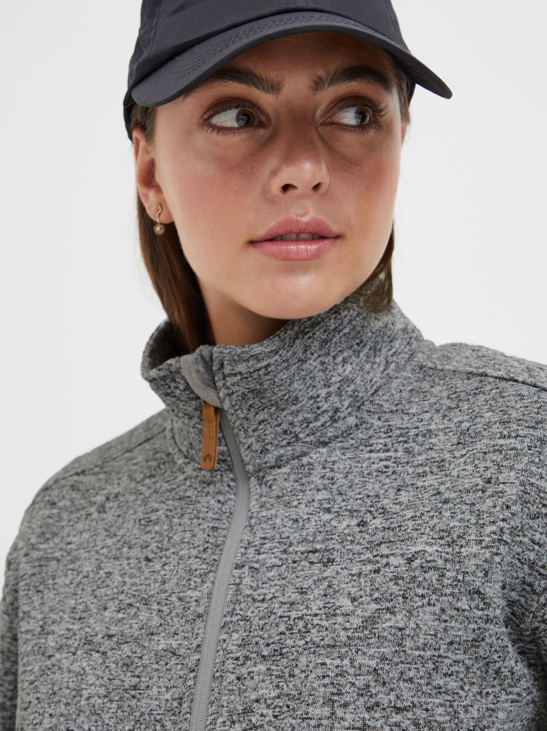 North Bend Damen Fleecejacke - NBSamana in hellgrau