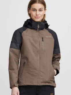 North Bend Damen Kurzjacke - NBToana W W-PRO 10.000 mit wasserdichter Beschichtung in grau