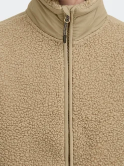 North Bend Damen Plüschjacke - NBGalonne W Teddy Jacket in beige