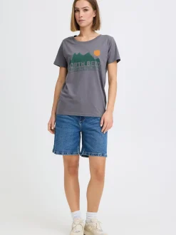 North Bend Damen Rundhalsshirt - NBCash in grau