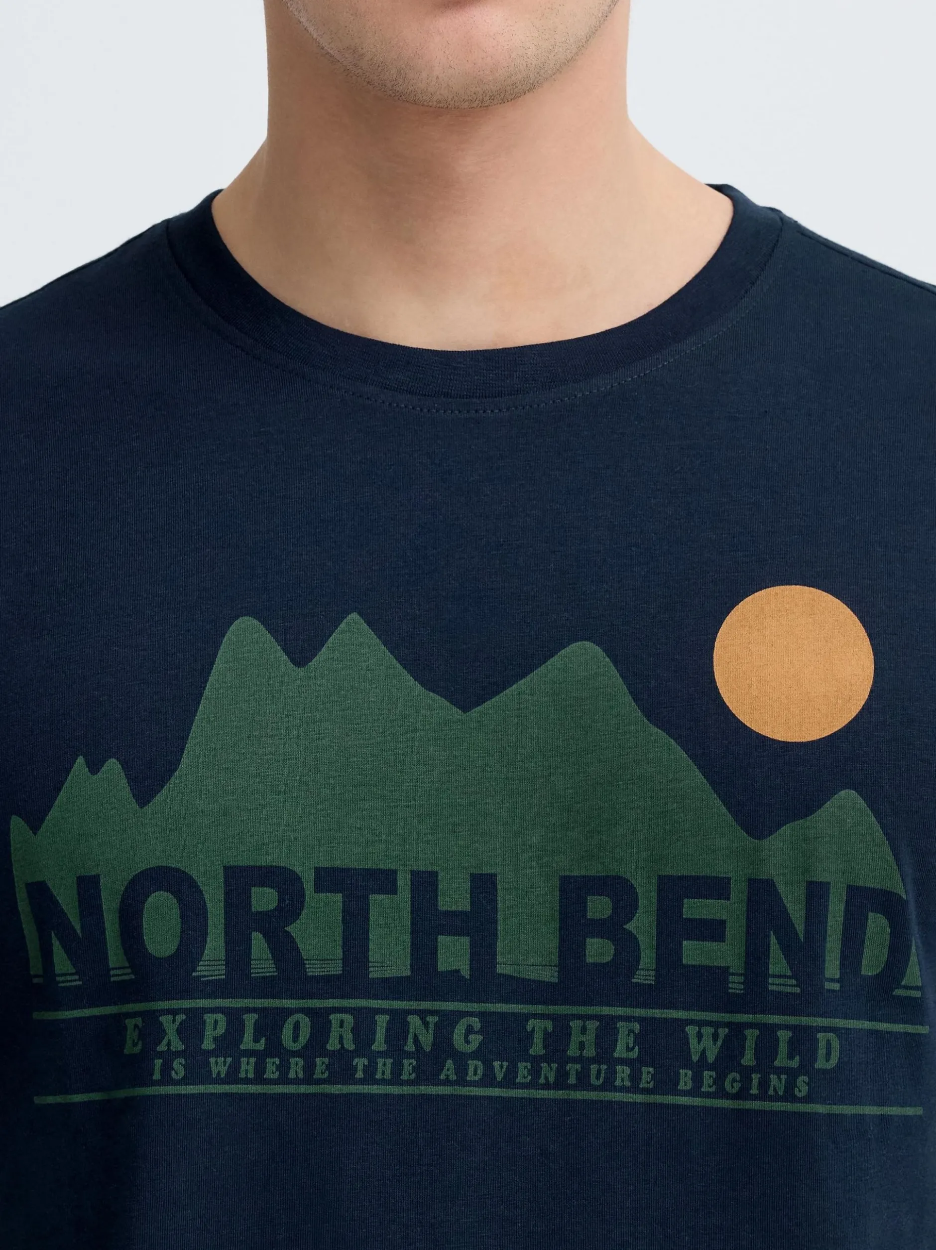North Bend Herren Rundhalsshirt - NBCash in marine