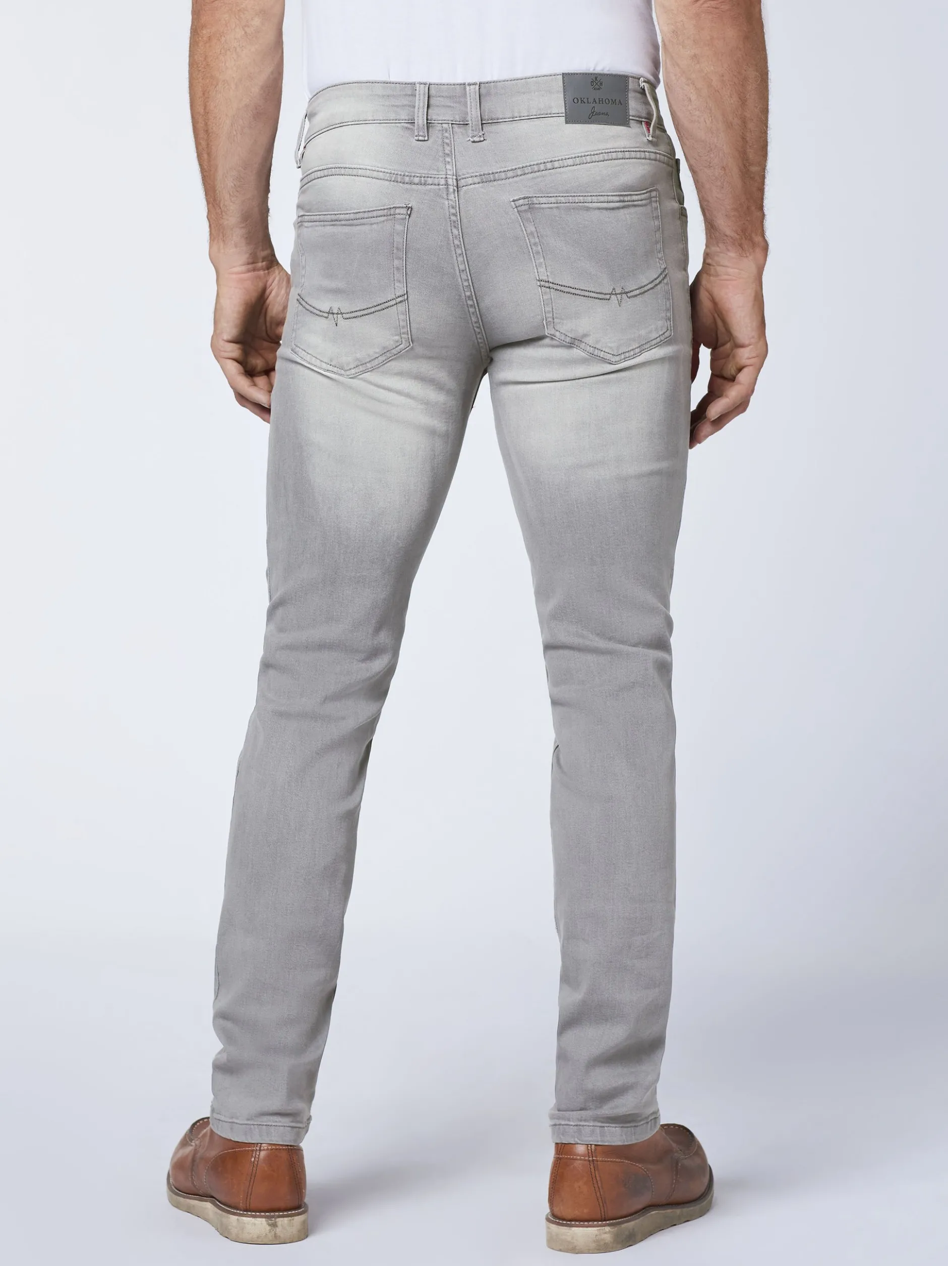 Oklahoma Jeans Herren Jeans in grau - Länge: lang