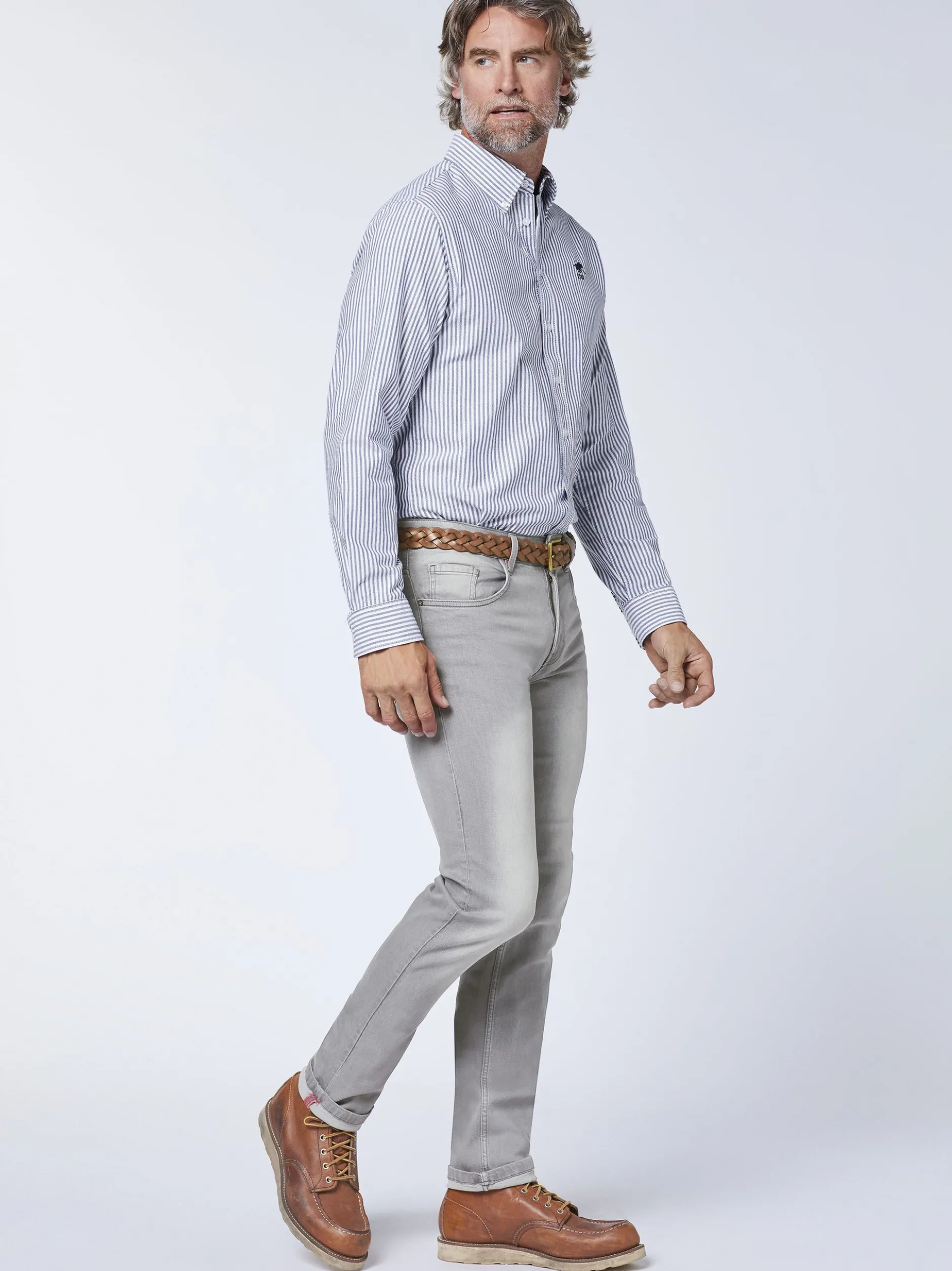 Oklahoma Jeans Herren Jeans in grau - Länge: lang