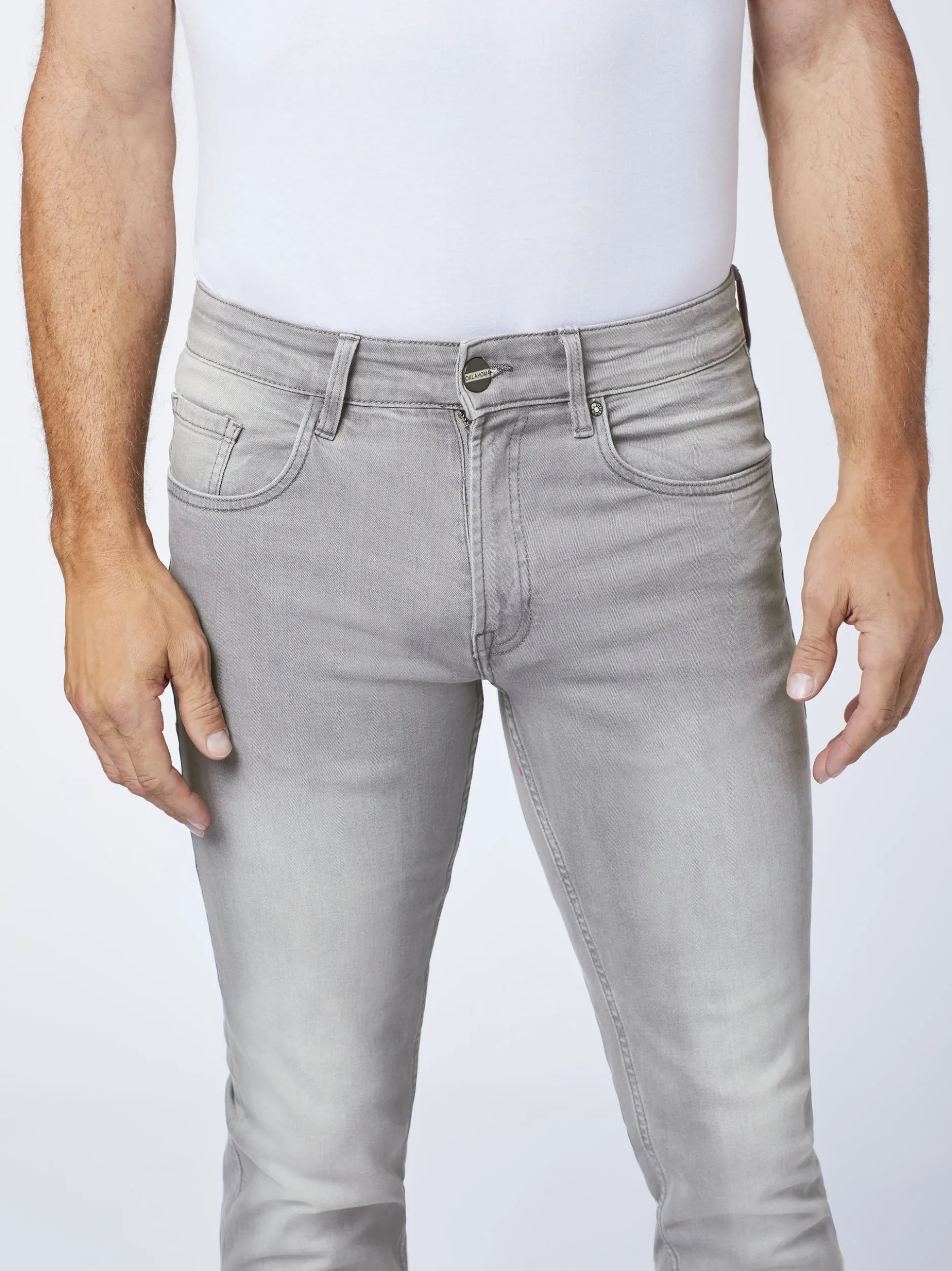 Oklahoma Jeans Herren Jeans in grau - Länge: lang