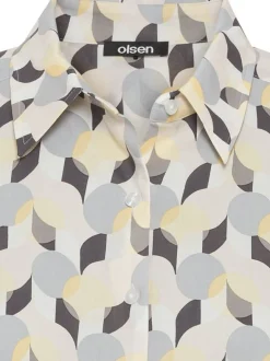 Olsen Damen Bluse in mehrfarbig - Ausschnitt: Rundhals