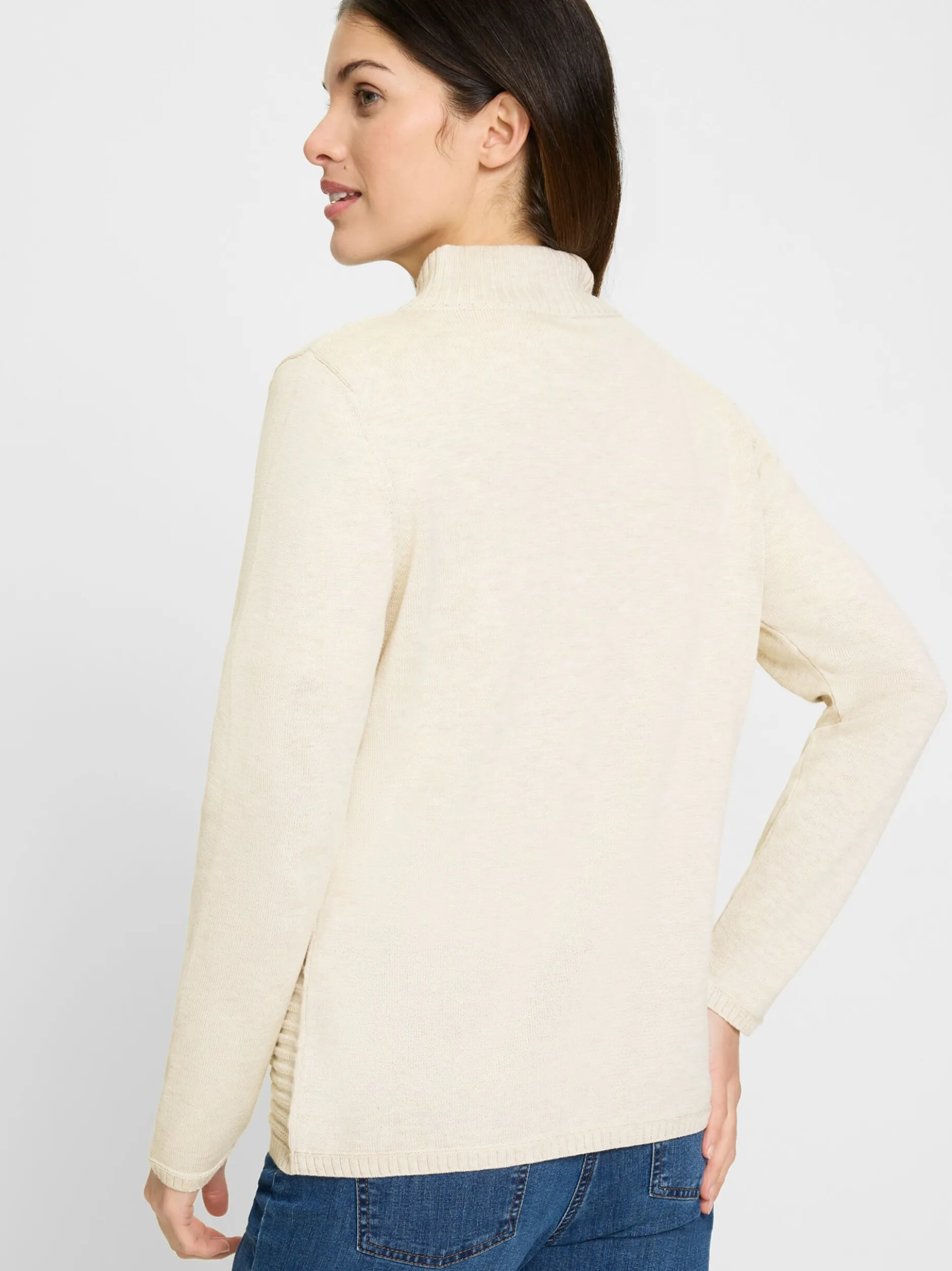 Olsen Damen Cardigan in ecru - Ausschnitt: Rundhals