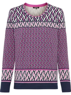 Olsen Damen Langarmshirt in lila - Ausschnitt: Rundhals