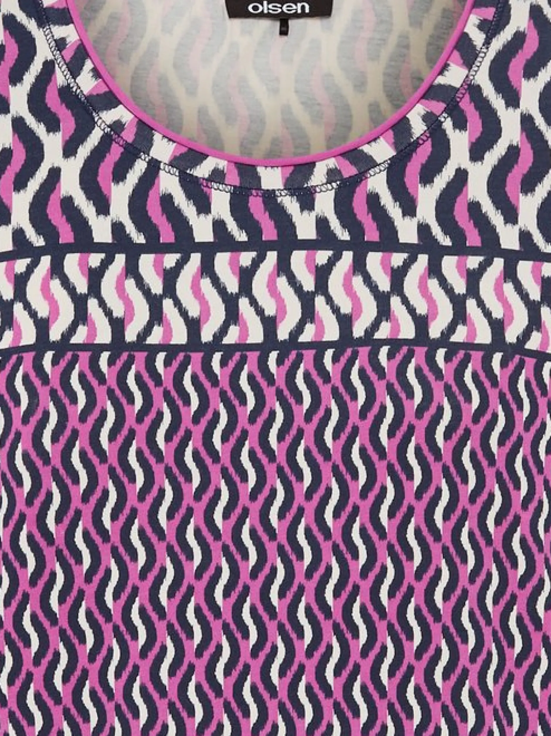 Olsen Damen Langarmshirt in lila - Ausschnitt: Rundhals
