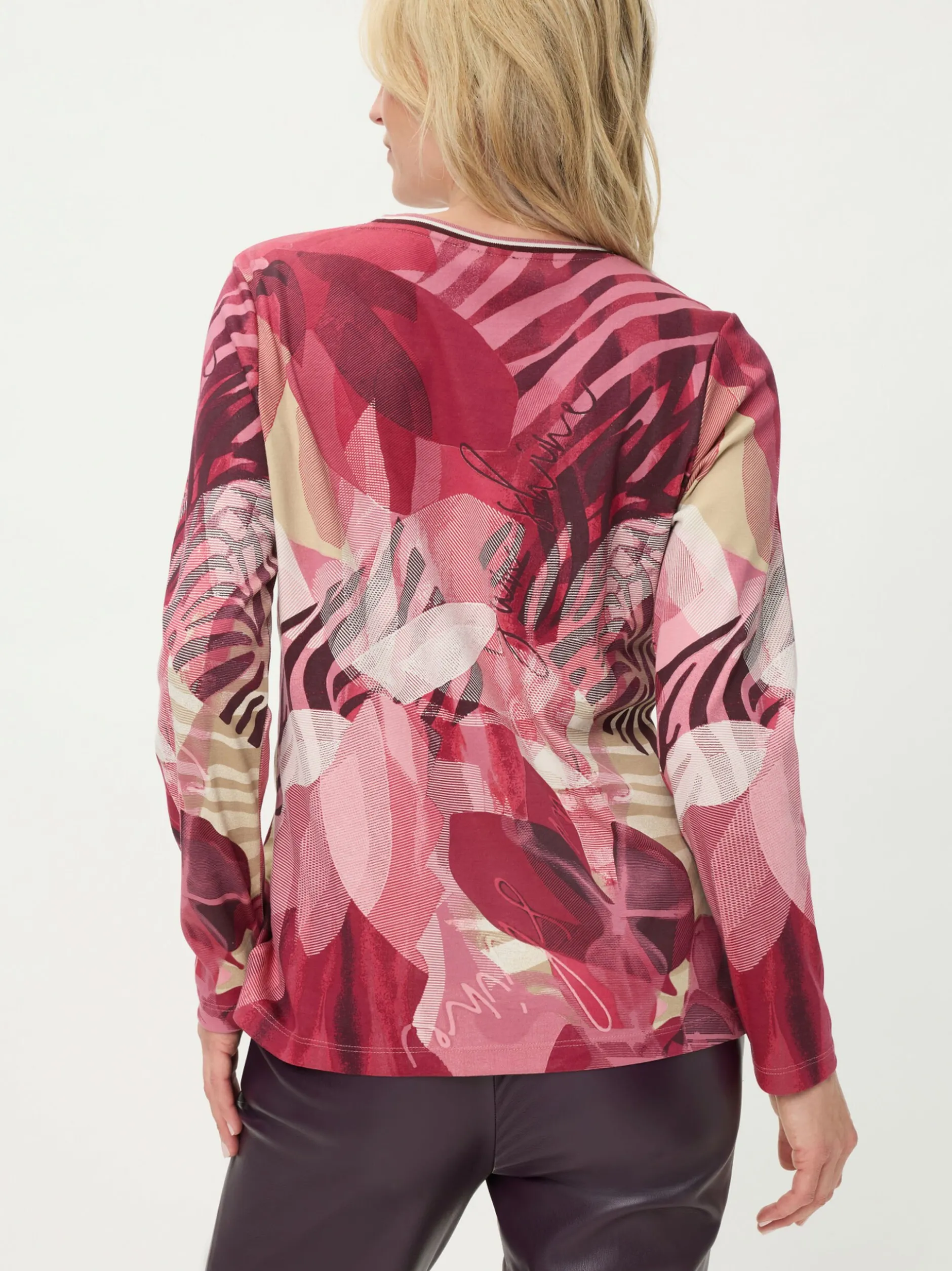 Olsen Damen Langarmshirt in rot - Ausschnitt: Rundhals
