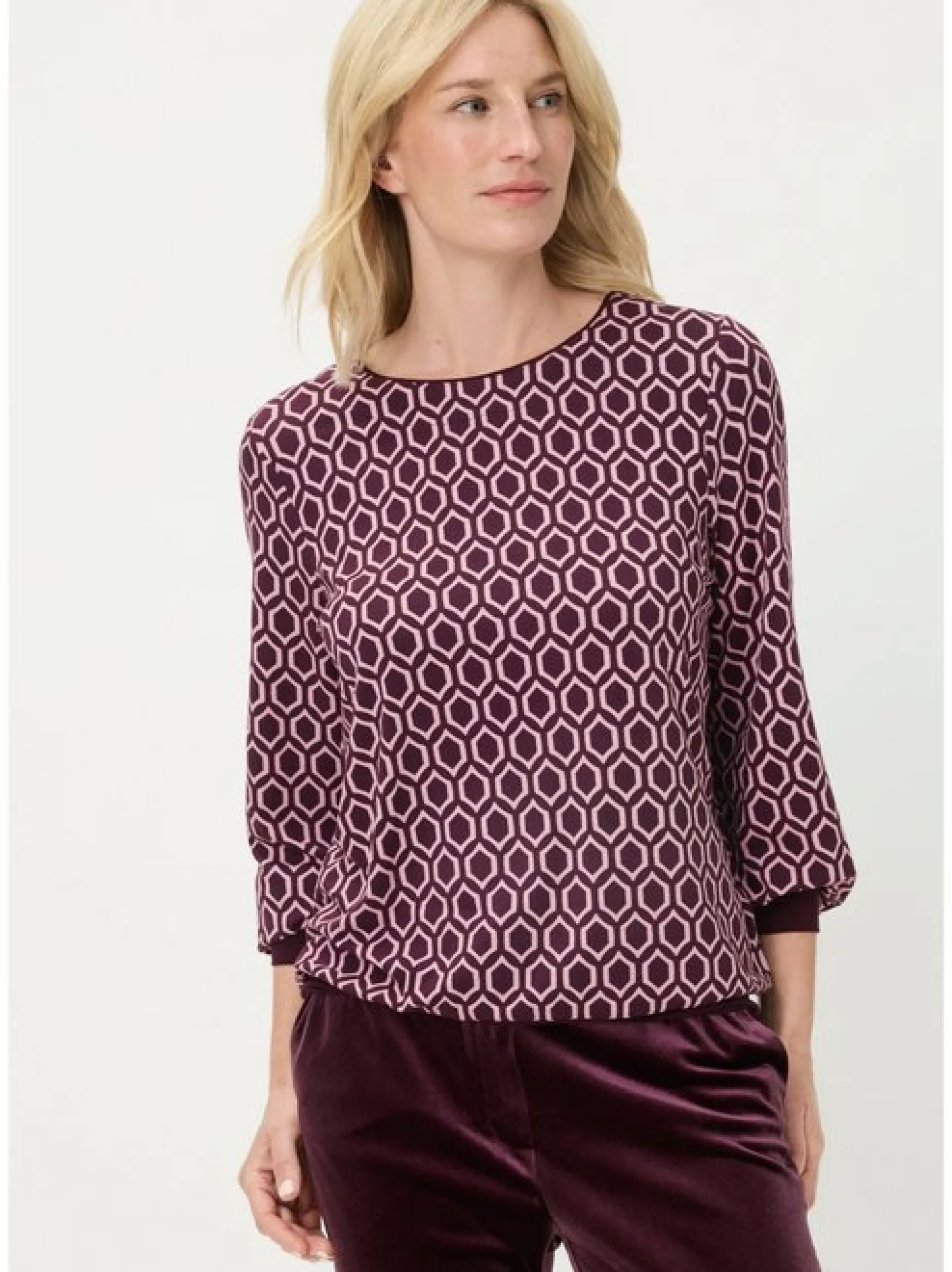 Olsen Damen Langarmshirt in rot - Ausschnitt: Rundhals