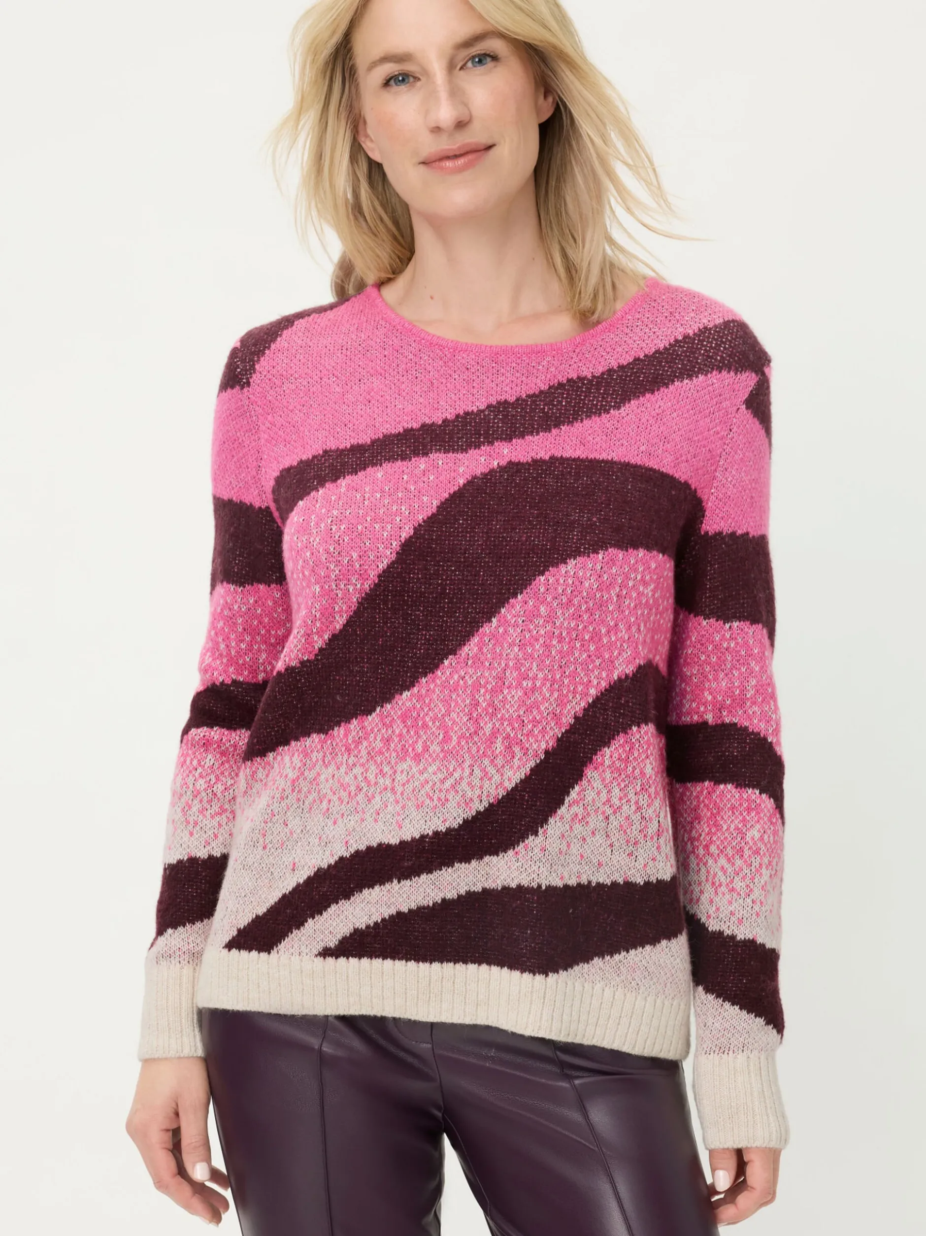 Olsen Damen Pullover in pink - Ausschnitt: Rundhals
