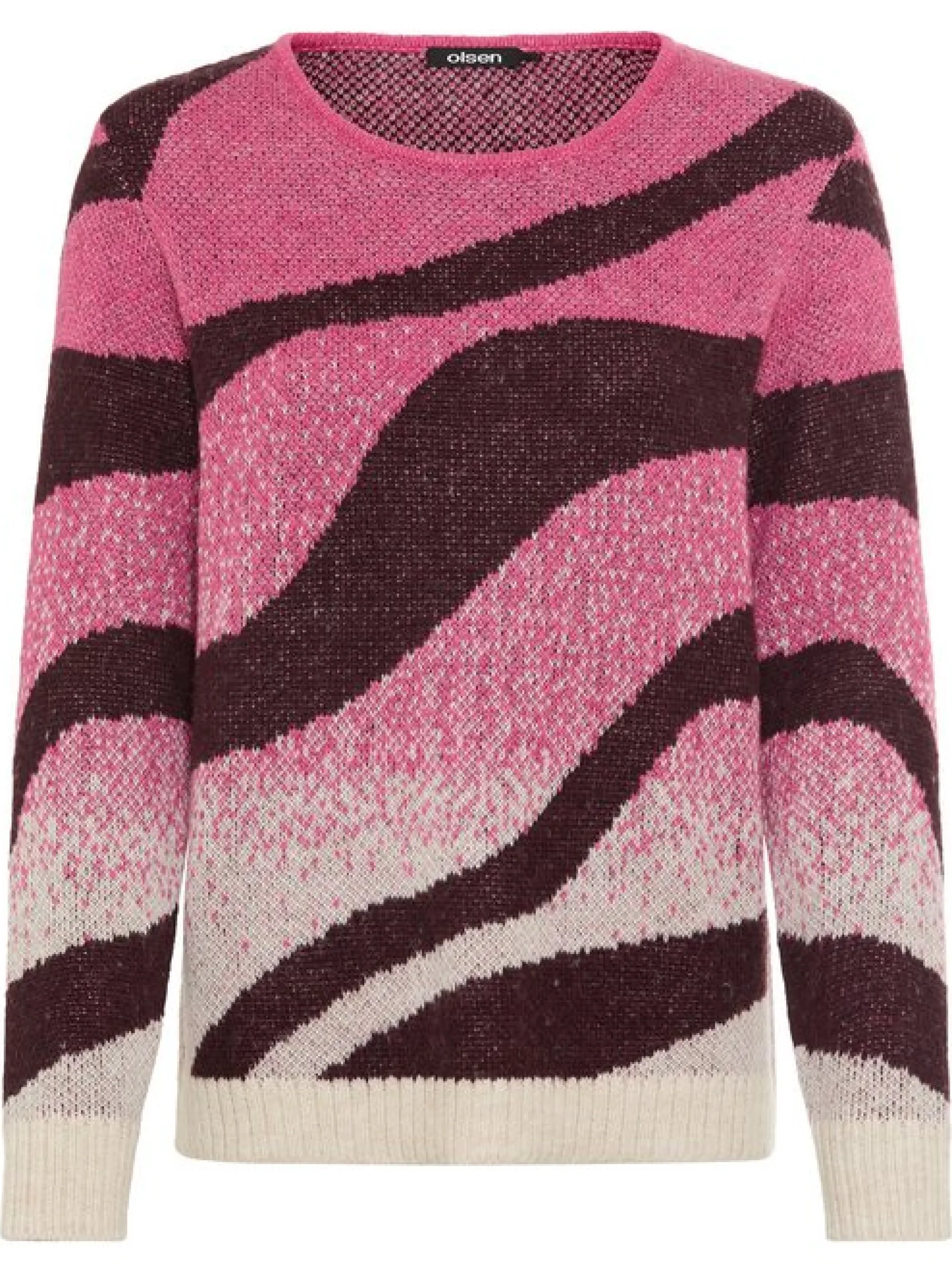 Olsen Damen Pullover in pink - Ausschnitt: Rundhals