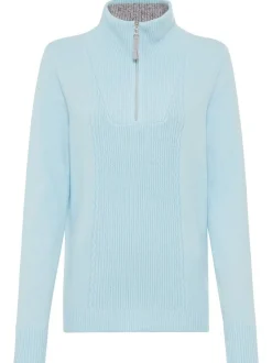 Olsen Damen Strickpullover in blau - Ärmel: langarm