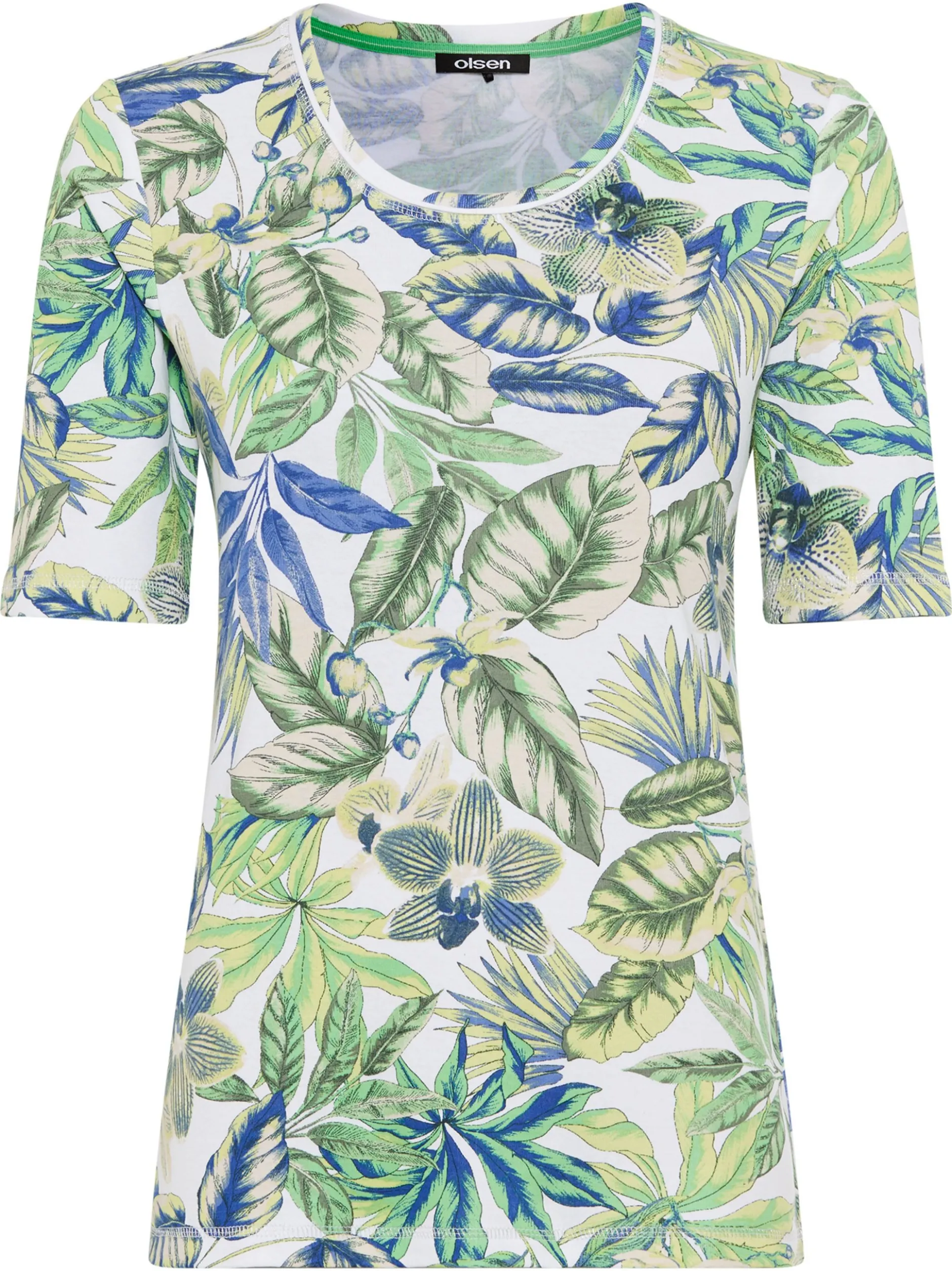Olsen Damen T-Shirt - Edda in grün blau - Ärmel: Halbarm