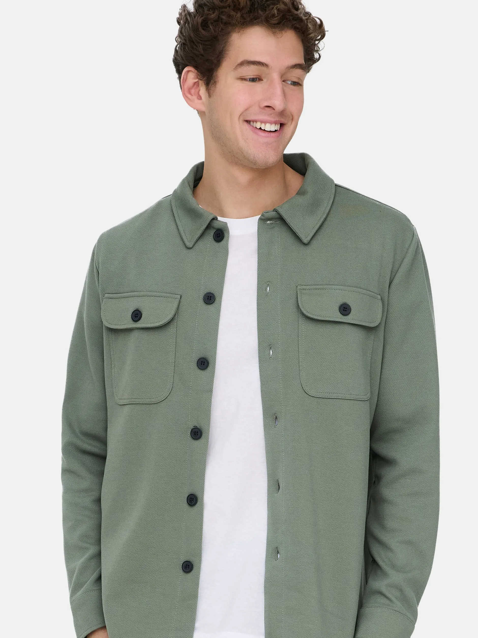 Only&Sons Herren Hemdjacke - 2er Pack Newkodyl in grün